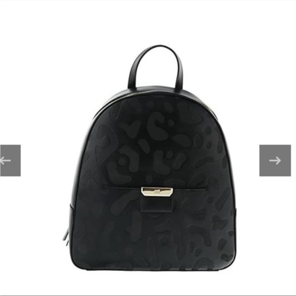 Roberto Cavalli Sofia Black Leather Leopard Print Mini Backpack Purse NWT - Picture 11 of 13